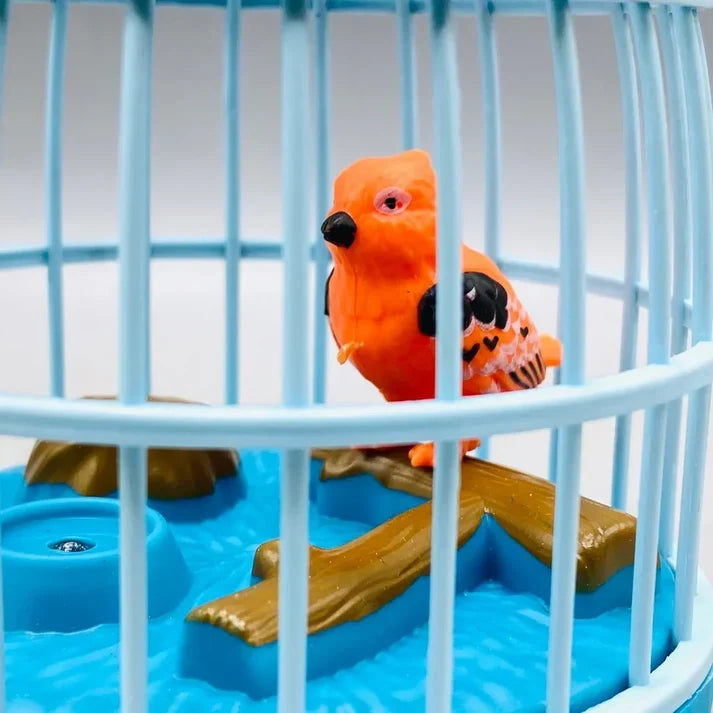 TALKBACK MUSICAL LIGHT BIRD CAGE WITH 2 BIRDS BEAUTIFUL TOY