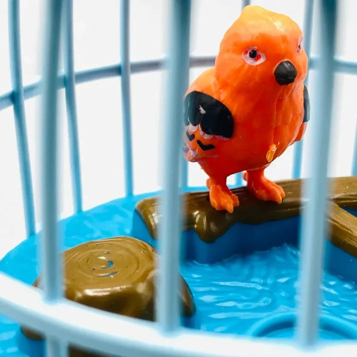 TALKBACK MUSICAL LIGHT BIRD CAGE WITH 2 BIRDS BEAUTIFUL TOY